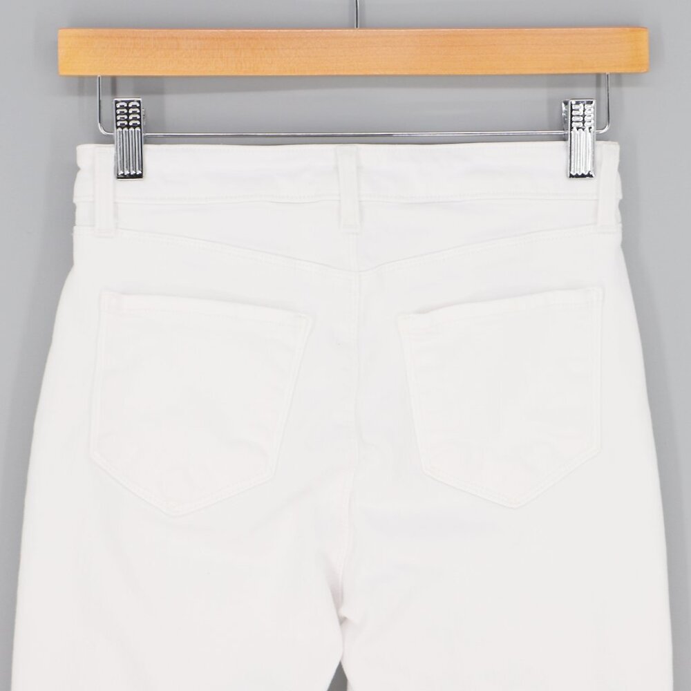 L'AGENCE White Stretch Denim Bermuda Short Size 25 - Picture 4 of 7